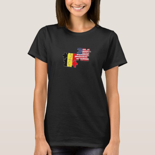 Belgium USA Belgian American Flag   Tシャツ (正面)