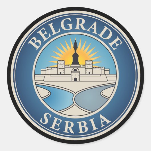 Belgrade Serbia Eastern Europe ラウンドシール (正面)