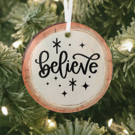 Believe クリスマス ガラスオーナメント