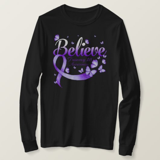 Believe 第18トリソミー ver2バタフライ tシャツ (デザイン正面)