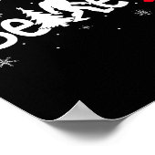 Believe Bigfoot Sasquatch Reindeer Santa Hat Merry ポスター (角)