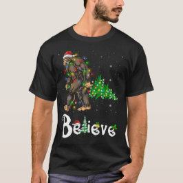 Believe Bigfoot Sasquatch Santa Hat Christmas Tシャツ