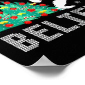 Believe Bigfoot Sasquatch Santa Reindeer Christmas ポスター (角)