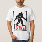 Believe - Bigfoot Sasquatch  Tシャツ (正面)