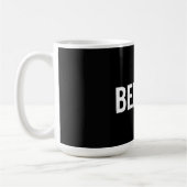 BELIEVE Bold Typography Motivational Design コーヒーマグカップ (左)