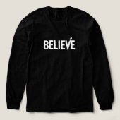 BELIEVE Bold Typography Motivational Design トライブレンドＴシャツ (デザイン正面)