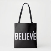 BELIEVE Bold Typography Motivational Design トートバッグ (正面)