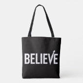 BELIEVE Bold Typography Motivational Design トートバッグ (裏面)
