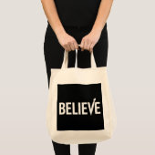 BELIEVE Bold Typography Motivational Design トートバッグ (正面(商品))