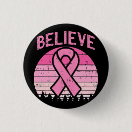 Believe Breast Cancer Awareness Design 缶バッジ
