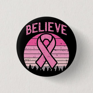 Believe Breast Cancer Awareness Design 缶バッジ