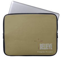 Believe Christian Cross Custom Name Ladies Gold