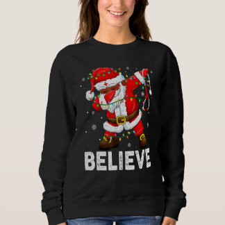 Believe Christmas Dabbing Santa Claus Kids Boys Gi スウェットシャツ