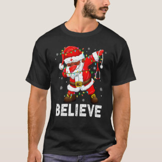 Believe Christmas Dabbing Santa Claus Kids Boys Gi Tシャツ