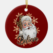 Believe Christmas Party Family Xmas Holiday セラミックオーナメント (正面)