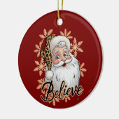 Believe Christmas Party Family Xmas Holiday セラミックオーナメント (左)