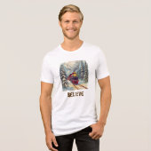 Believe Christmas Train T-Shirt | Holiday Gift | トライブレンドTシャツ (正面全面)