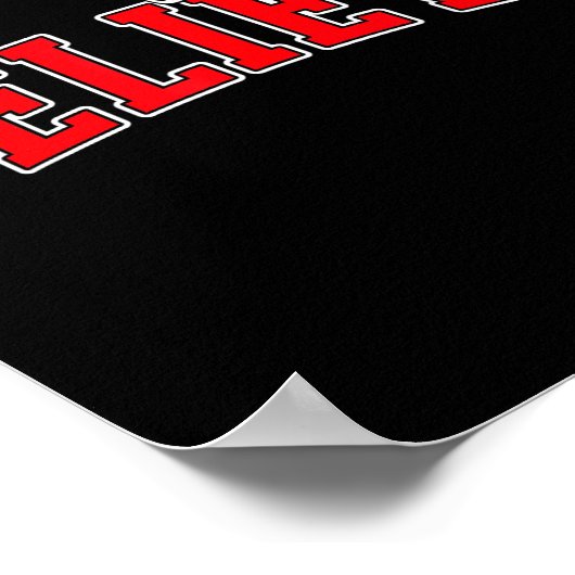 Believe Christmas Varsity Text With Santa Hat Fami ポスター (角)