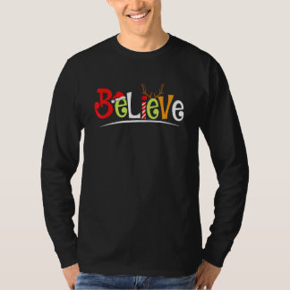 Believe Christmas Xmas Matching Family Pajamas Tシャツ