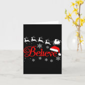 Believe Christmas Xmas Santa Family Pajamas Holida カード (黄色い花)