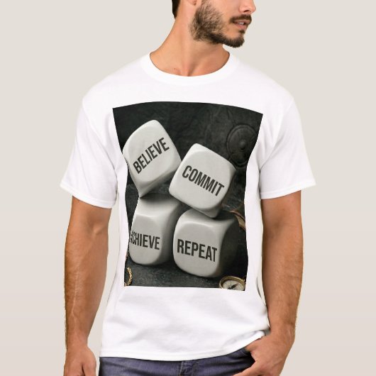 BELIEVE COMMIT ACHIEVE REPEAT - スパルタの戦士ミ Tシャツ (正面)