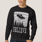 Believe Distressed Style Extraterrestrial UFO スウェットシャツ (正面)