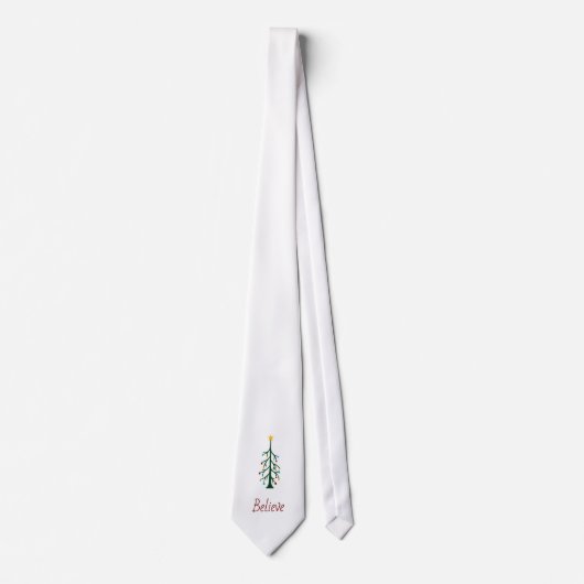 Believe Evergreen Tree Festive Christmas ネクタイ (正面)