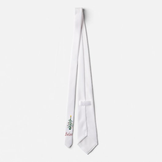 Believe Evergreen Tree Festive Christmas ネクタイ (裏面)