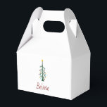Believe Evergreen Tree Festive Christmas Party  フェイバーボックス<br><div class="desc">Believe Christmas festive party favor box with a cute hand drawn evergreen tree and simple typography design. With customizable typography lettering you add your own text. Great for gifting this Holiday season.</div>
