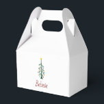 Believe Evergreen Tree Festive Christmas Party フェイバーボックス<br><div class="desc">Believe Christmas festive party favor box with a cute hand drawn evergreen tree and simple typography design. With customizable typography lettering you add your own text. Great for gifting this Holiday season.</div>