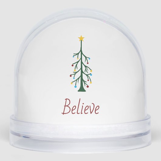 Believe Evergreen Tree Modern Christmas (正面)