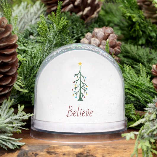 Believe Evergreen Tree Modern Christmas (冬)