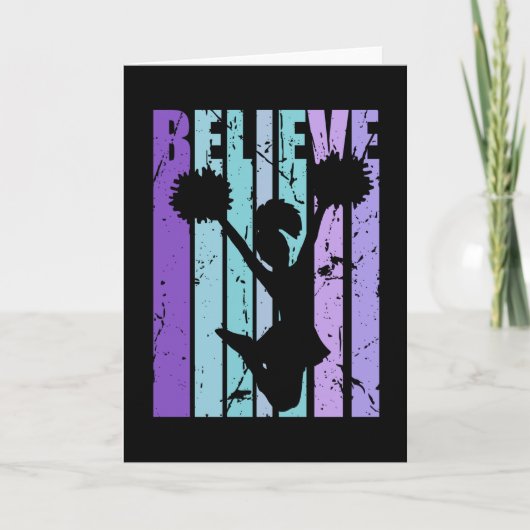Believe Girls Cheerleader Birthday Retro カード (正面)