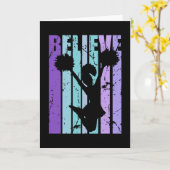 Believe Girls Cheerleader Birthday Retro カード (黄色い花)