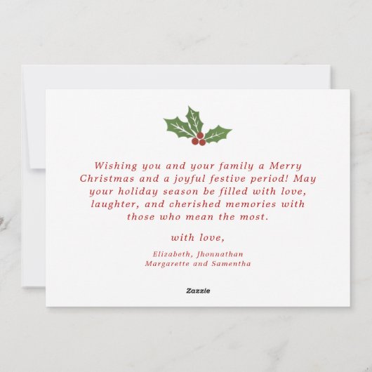 Believe in Christmas Modern Photo Collage Script   シーズンカード (裏面)