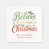 Believe in Christmas Simple Modern Holiday Party スタンダードカクテルナプキン (正面)