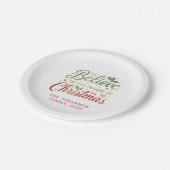 Believe in Christmas Simple Modern Holiday Party ペーパープレート (アングル)