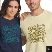 Believe In Forever Brush Script Grunge Tシャツ