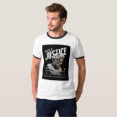 "Believe in Justice" Modern Marble Statue T-Shirt  Tシャツ (正面フル)