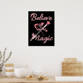 Believe In Magic Inspirational Quote ポスター (キッチン)