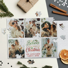 Believe in Magic of Christmas Family Photo Collage ジグソーパズル