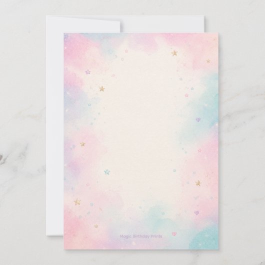 Believe In Magic Unicorn Invitation Editable 招待状 (裏面)