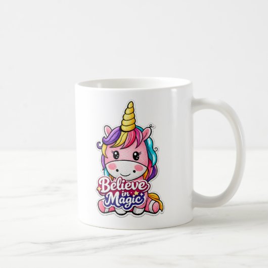 🦄✨ “Believe in Magic” Unicorn Mug ☕💖 コーヒーマグカップ (右)