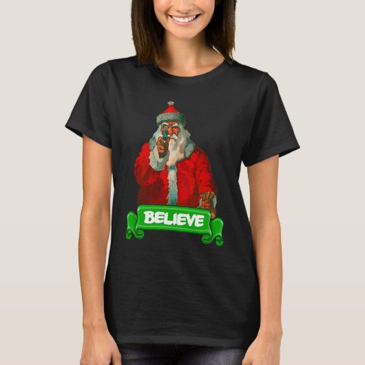 Believe In Santa Christmas Tシャツ (正面)