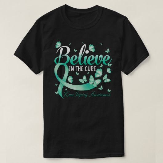 Believe In The Cure Knee Injury Awareness Butterfl Tシャツ (デザイン正面)