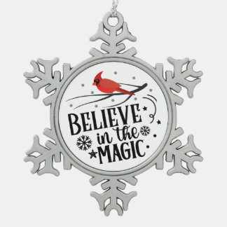 Believe in the Magic スノーフレークピューターオーナメント