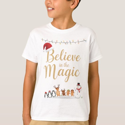 Believe in the Magic Kids Christmas T-Shirt Tシャツ (正面)