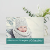 Believe In The Magic Of Christmas Photo Green シーズンカード (スタンド正面)