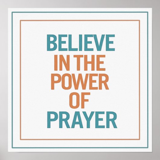 Believe In The Power Of Prayer Minimalist Clean ポスター (正面)