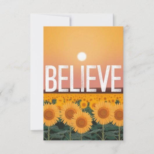 Believe in the Sunflowers card サンキューカード (正面)